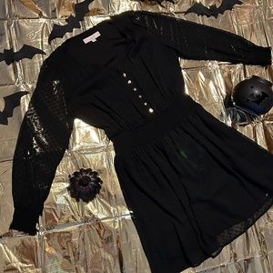 Loft Petite Smocked Button V-Neck Dress